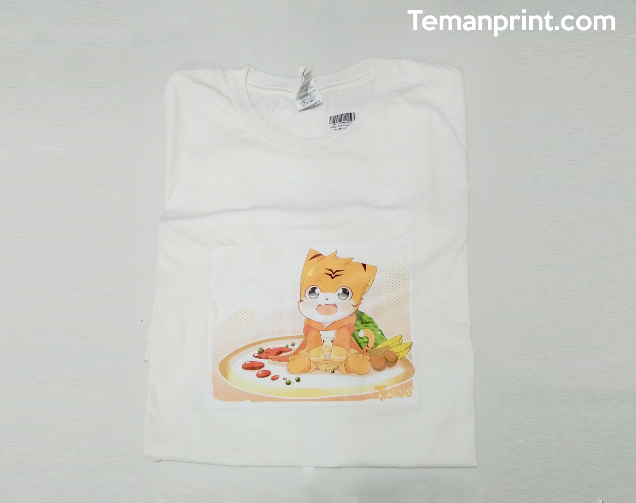 kaos teman print custom dengan desain toruu