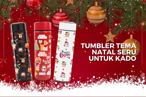 Tumbler Tema Natal Seru Untuk Kado